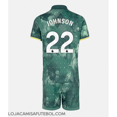 Camisa de Futebol Tottenham Hotspur Brennan Johnson #22 Equipamento Alternativo Infantil 2024-25 Manga Curta (+ Calças curtas)